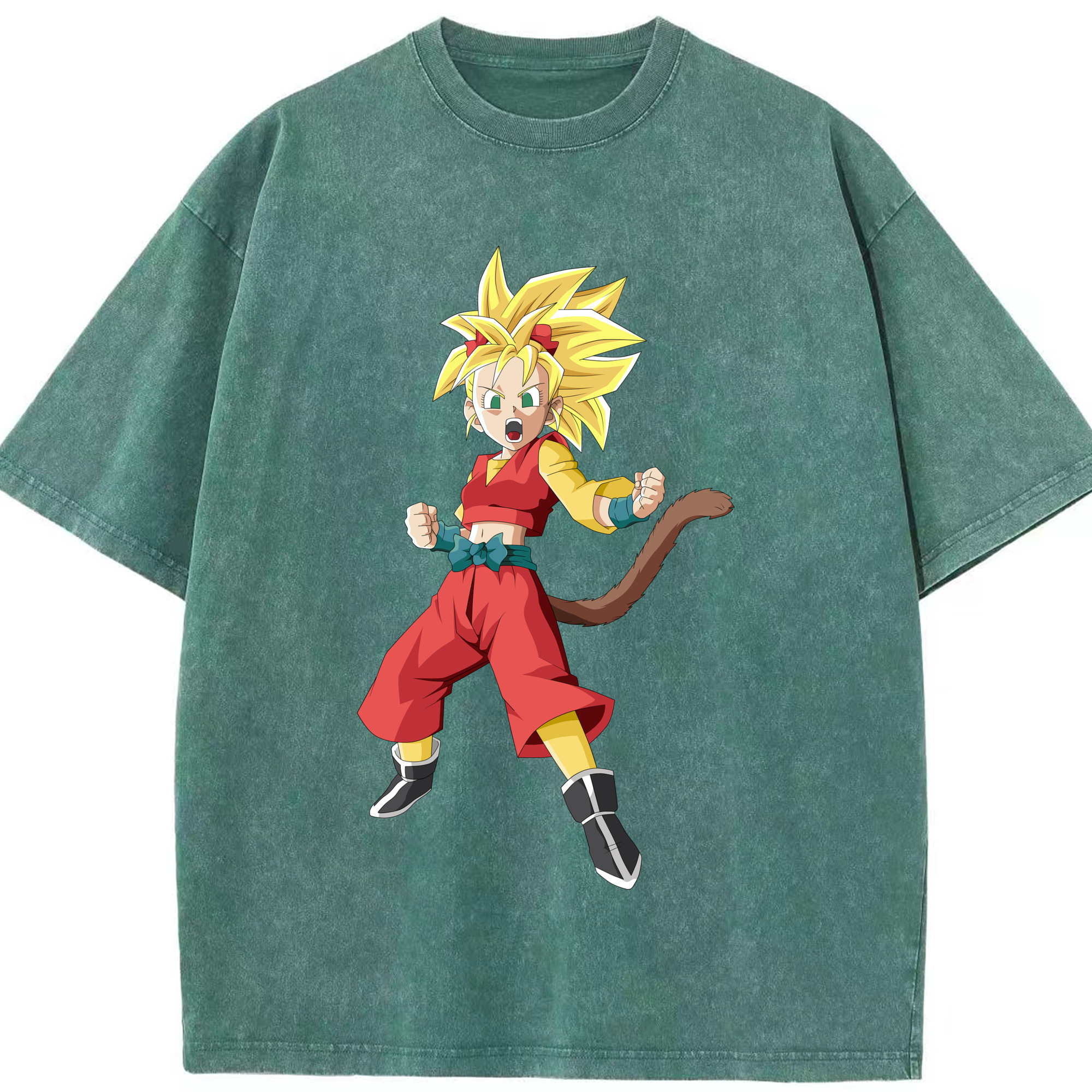 （画像用） ドラゴンボール カリフラ DRAGON BALL Caulifla 綿100% ヴィンテージ風 半袖Tシャツ（フロントプリント）